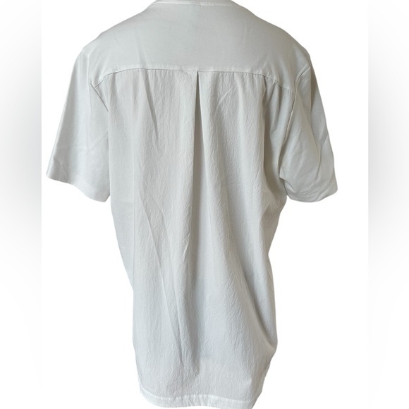 ATHLETA White Pocket Short Sleeve Oversized Shirt Pleat Athleisure Size LARGE T - Picture 2 of 10